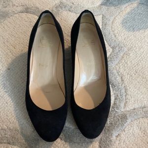 Christian Louboutin black suede wedges